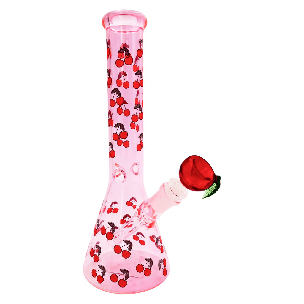 Bong Cherry con Atrapa Hielo de Vidrio 28 cm