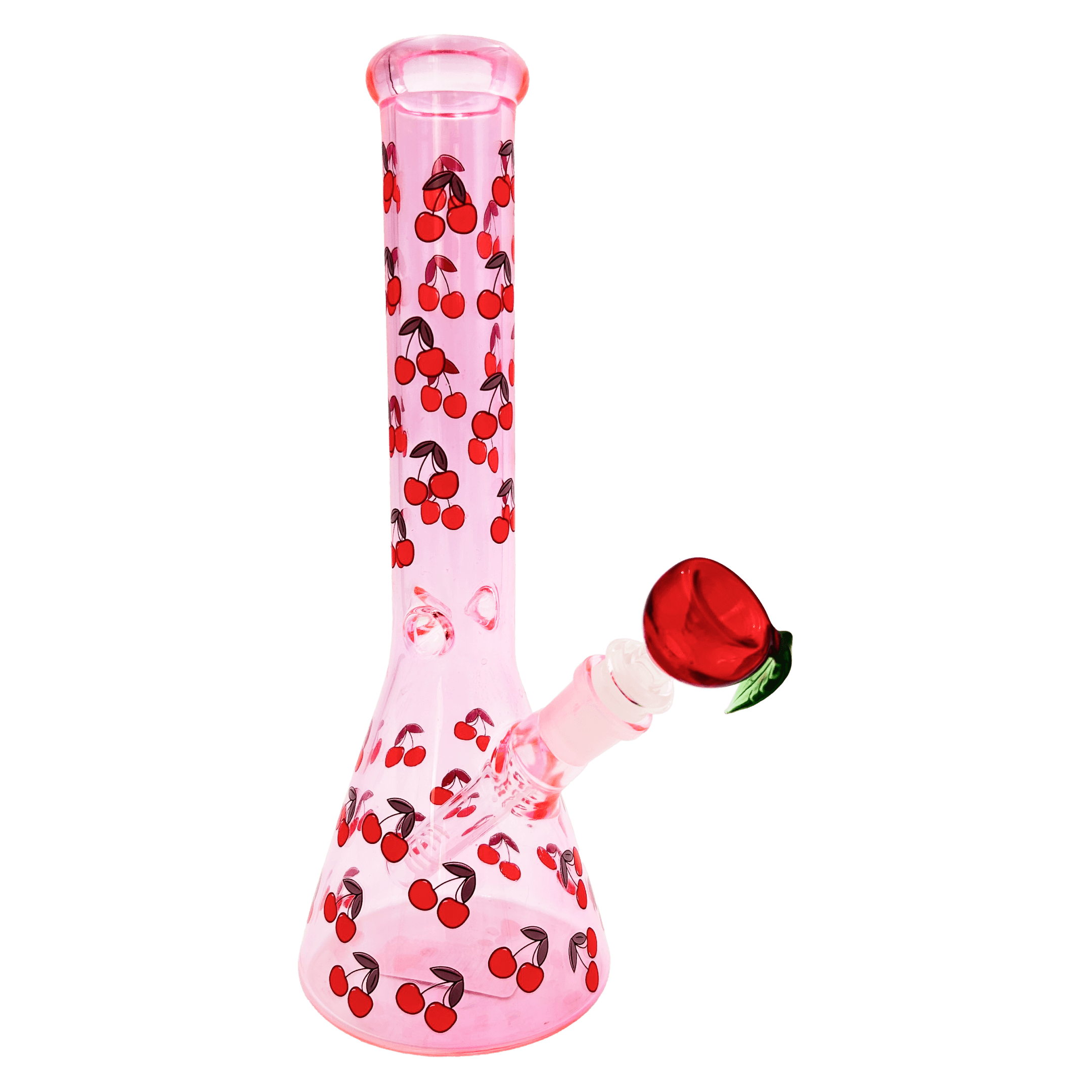 Bong Cherry con Atrapa Hielo de Vidrio 28 cm