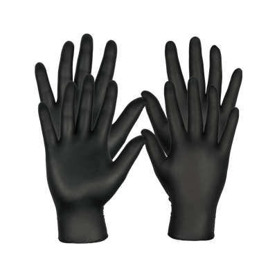 Dos Pares de Guantes Descartables Nitrilo Negro