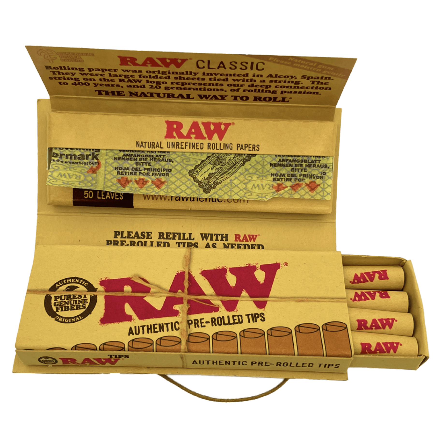 Papelillo y Tips Pre-rolled Connoisseur Classic  Raw  1 1/4