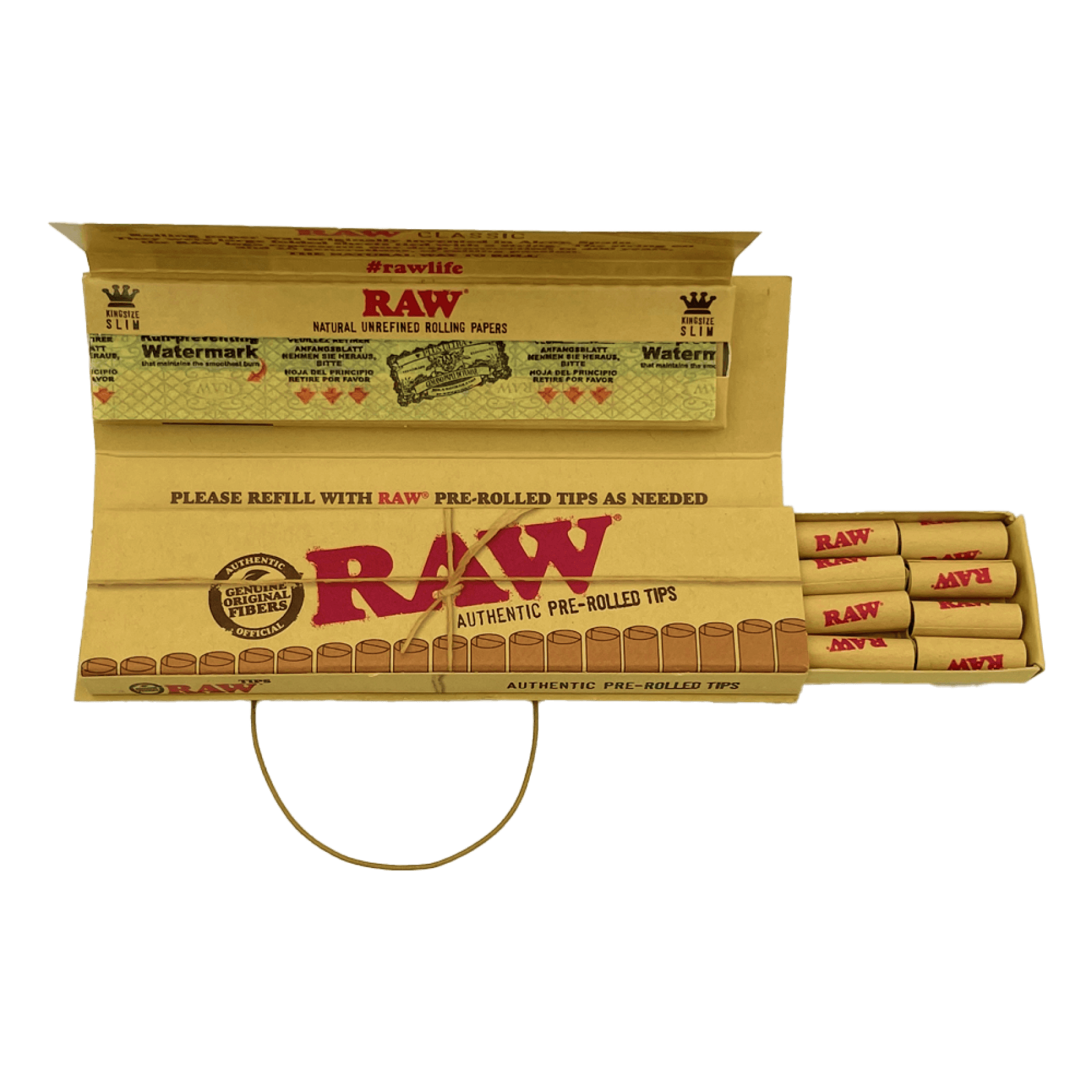 Papelillo y Tips Pre-rolled King Size Connoisseur Classic  Raw  1 1/4