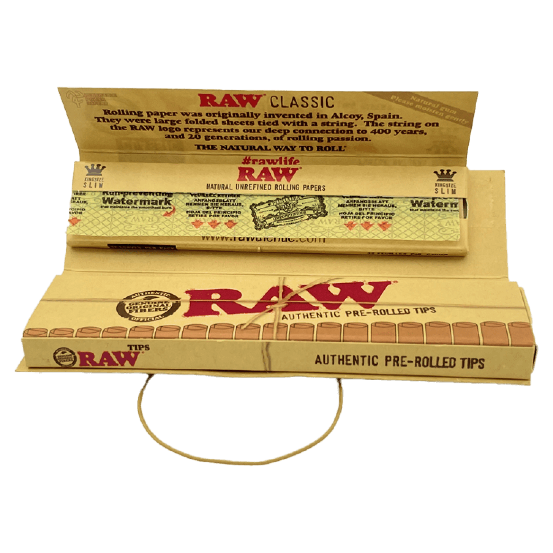 Papelillo y Tips Pre-rolled King Size Connoisseur Classic  Raw  1 1/4