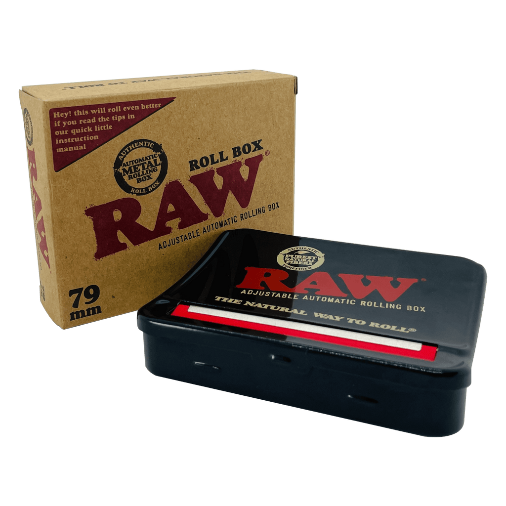 Roleador con Cigarrera Raw Roll Box Black