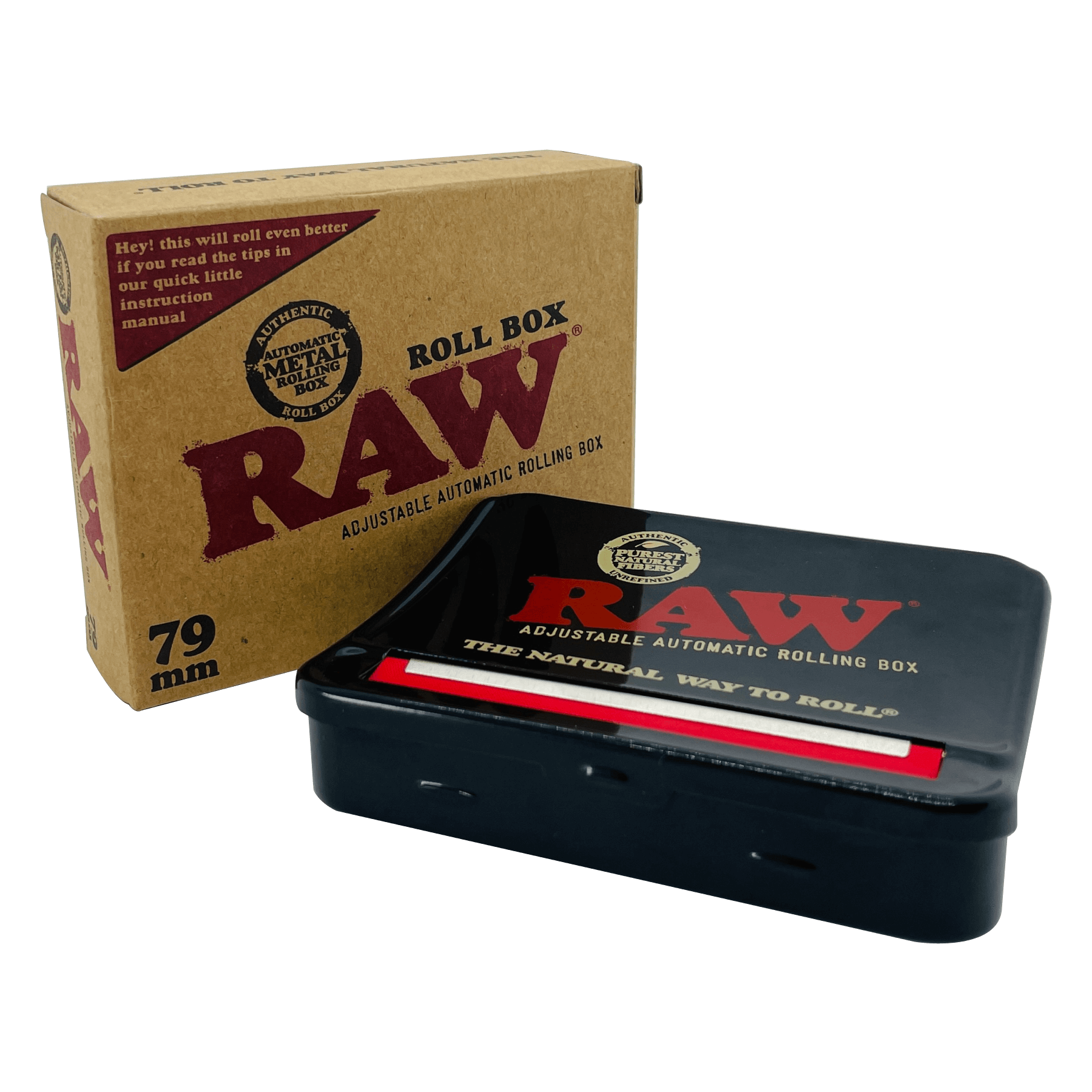 Roleador con Cigarrera Raw Roll Box Black
